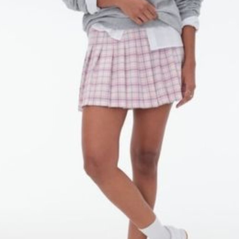 Y2K PLAID SKIRT Vintage Mini Pink Kilt Schoolgirl Pleated Mini skirt Medium